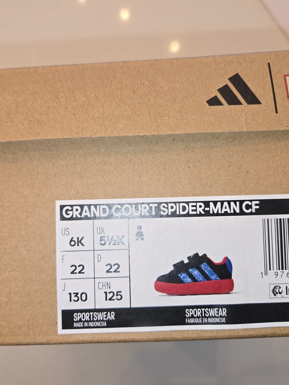 adidas Kids Black and Red Spider-Man Velcro Sneakers - Picture 3 of 3